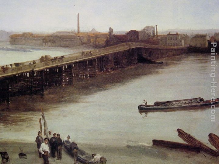 Brown and Silver Old Battersea Bridge painting - James Abbott McNeill Whistler Brown and Silver Old Battersea Bridge art painting